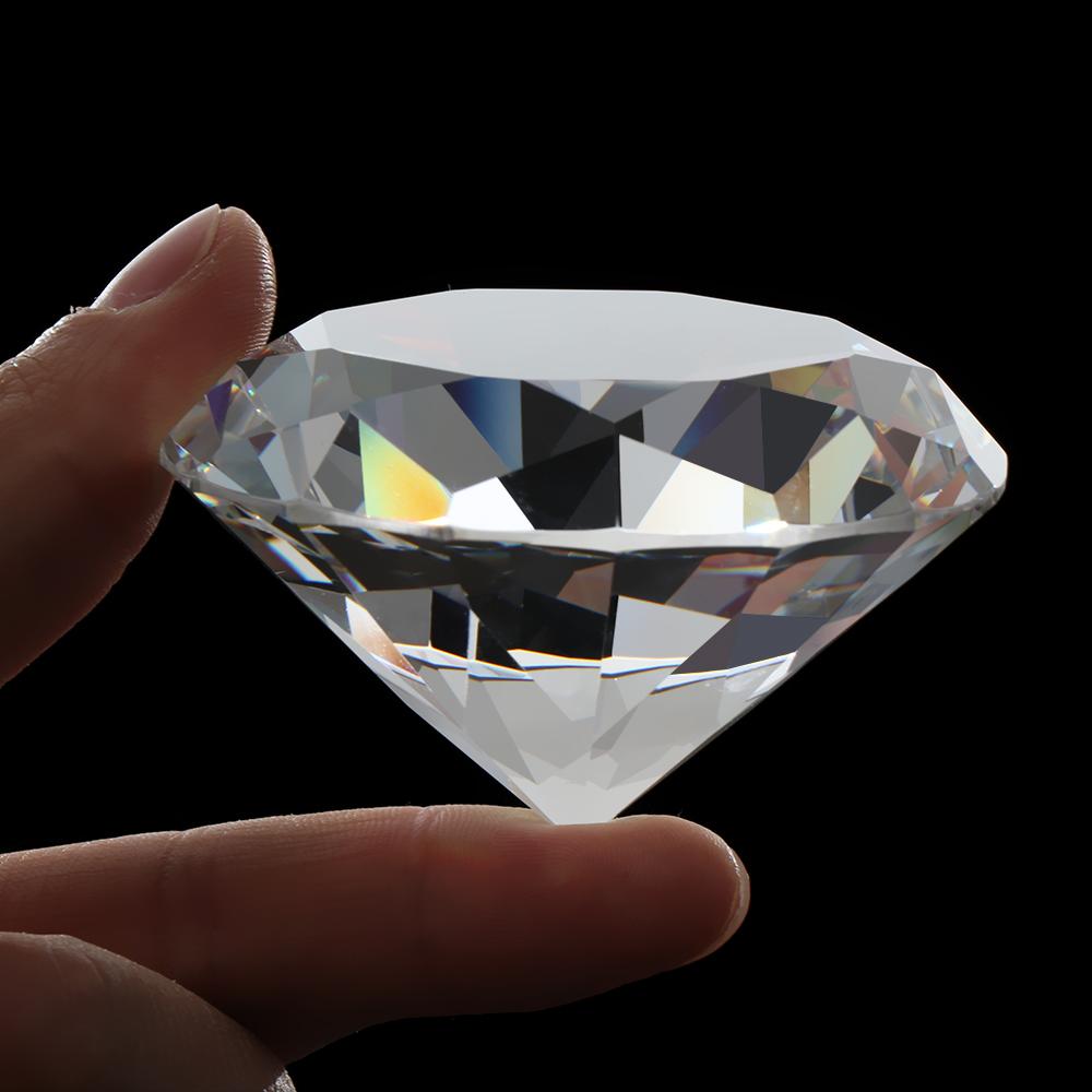 Klart Glas Diamant Partydekor Fasettslipad Kristall Stor Diamant Romantiskt Frieri Julklappar Hantverk Heminredning Ornament