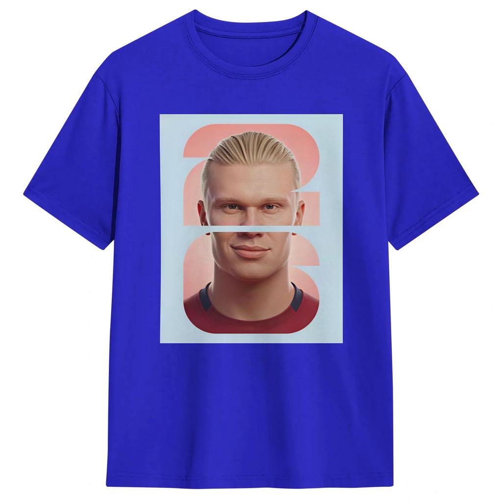 Erling Haaland 2026 100 Cotton T Shirt For Unisex Summer Y2K Fun TShirts Crew Neck Harajuku Tee Shirt Plus Size Wholesale Tops