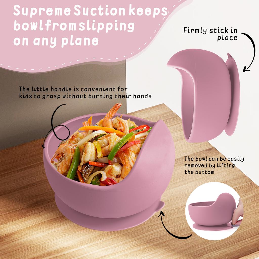 2PC Silicone Sucker Bowl Feeding Tableware for Infant and Young Training Learning To Eat Bowls and Baby Supplementary Food Bowls