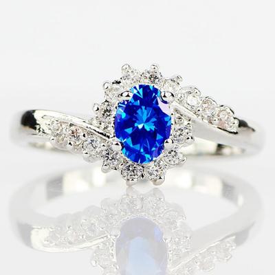 Women's Creative Sapphire Blue Zircon Women's Ring, Jewelry