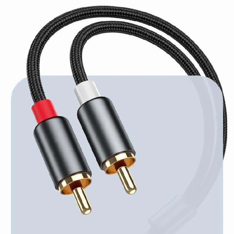 Reliable 3.5mm Auxiliary to 2RCA Audios Cable for Clear Audios Output and Broad Device Compatibility for Phone Speakers