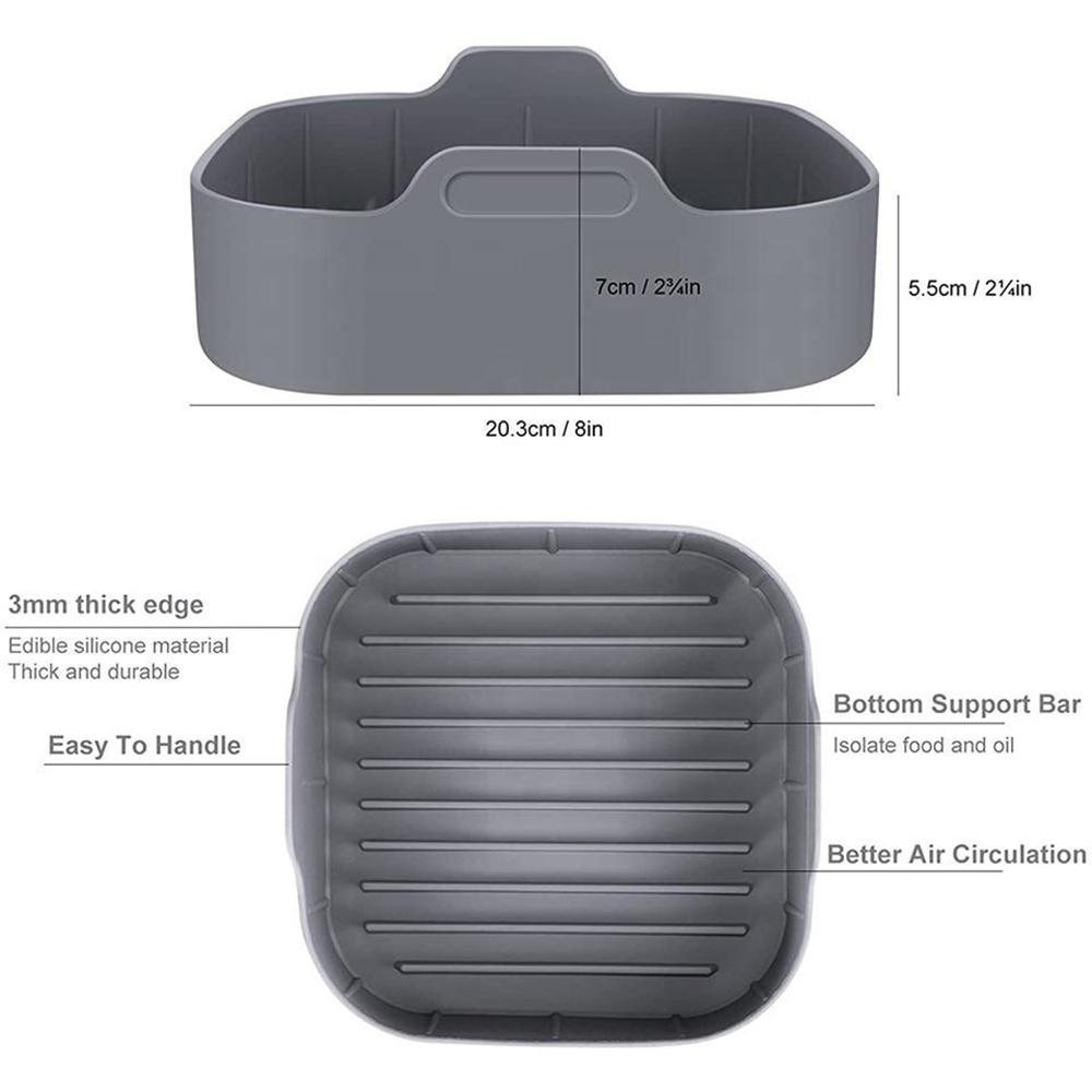 

Air Fryer Silicone Grilling Tray Multifunctional Cooking Mat Square Air Fryer Liners