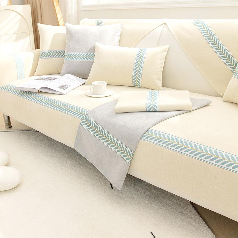 Frisches Chenille-Sofakissen, vier Jahreszeiten, universeller, rutschfester Sofabezug, komplett verpackt, einfacher Kissenbezug, Handtuch