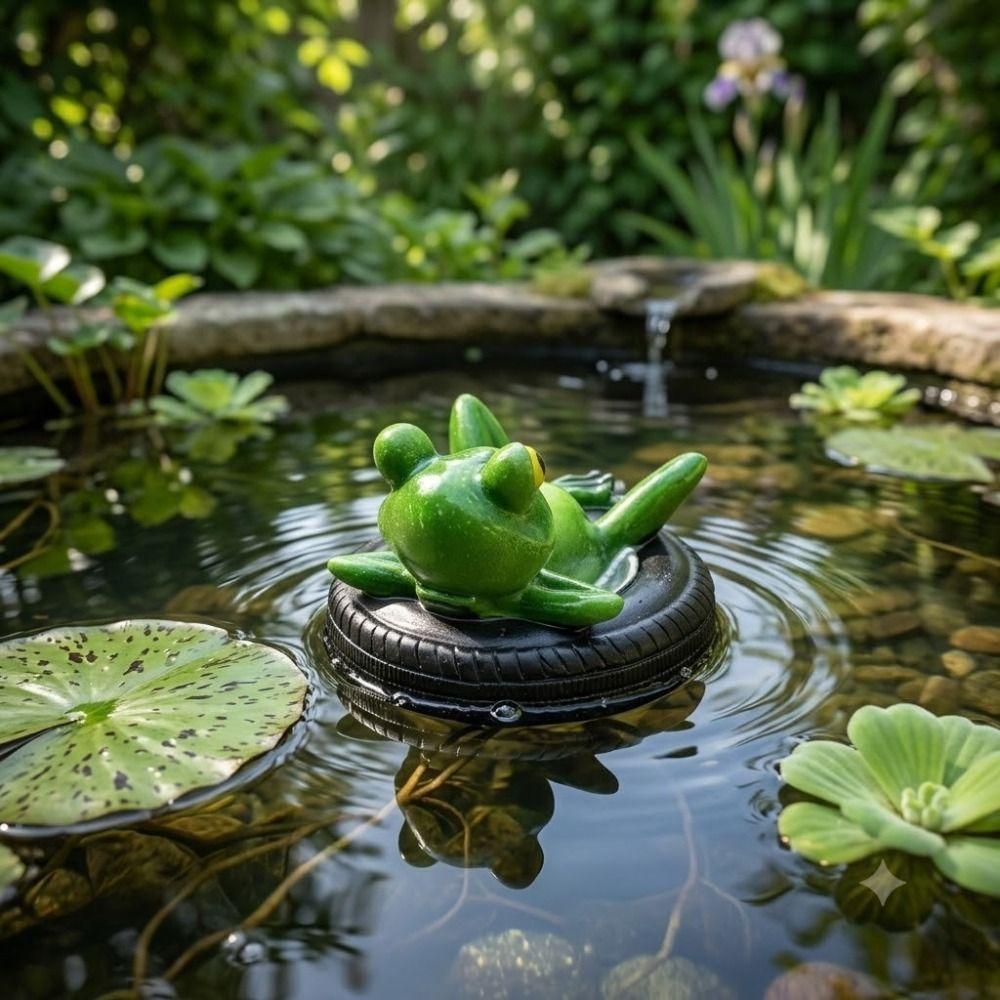 Waterproof Frog Sculpture Resin Material Floating Frog Ornament Decorative Frog Statue Fish Tank