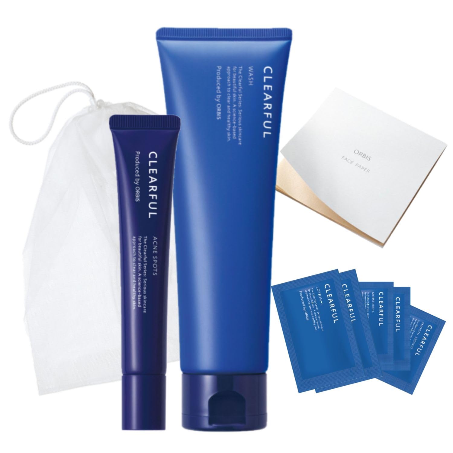 

ORBIS Clear Полный набор для умывания Средство от акне Салфетки для удаления жирного блеска Образец [Квази-лекарственное средство]