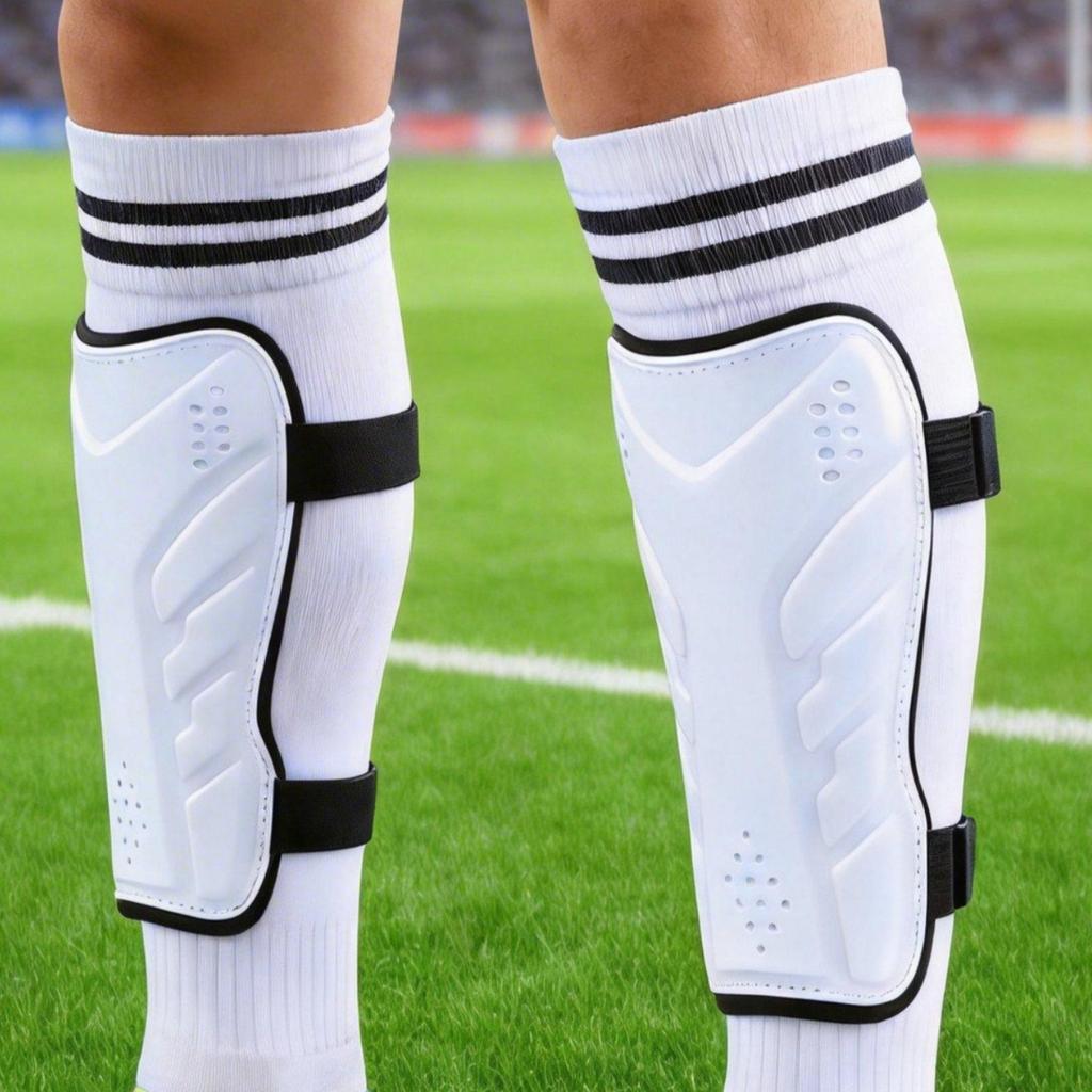 5xDouble Strap Shin Guard EVA Padding Football Shock Absorption Leg Protectors for