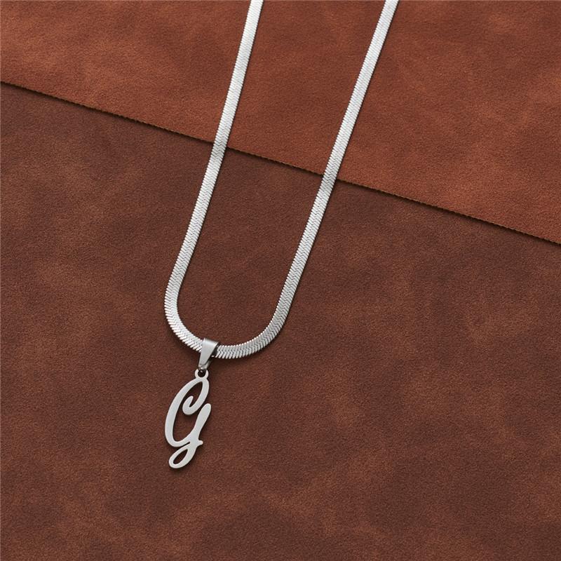 Dainty Initial Necklace Silver 26 Letters Snake Chain Necklaces for Women Girls Jewelry Choker Birthday Gifts