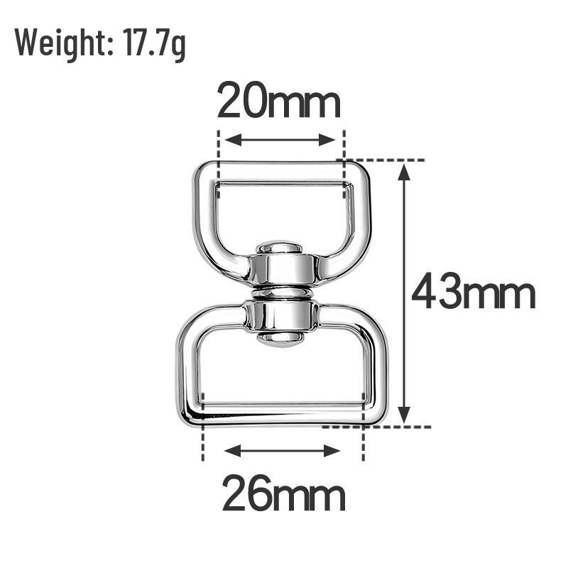 8-Shaped Rotatable Metal Buckle: Universal Nickel-Plated Hardware for Luggage and Backpack Straps