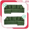 Bella Corner Sofa Bed with Sleeping Function, Corner Sofa, Family Furniture, Green Velvet