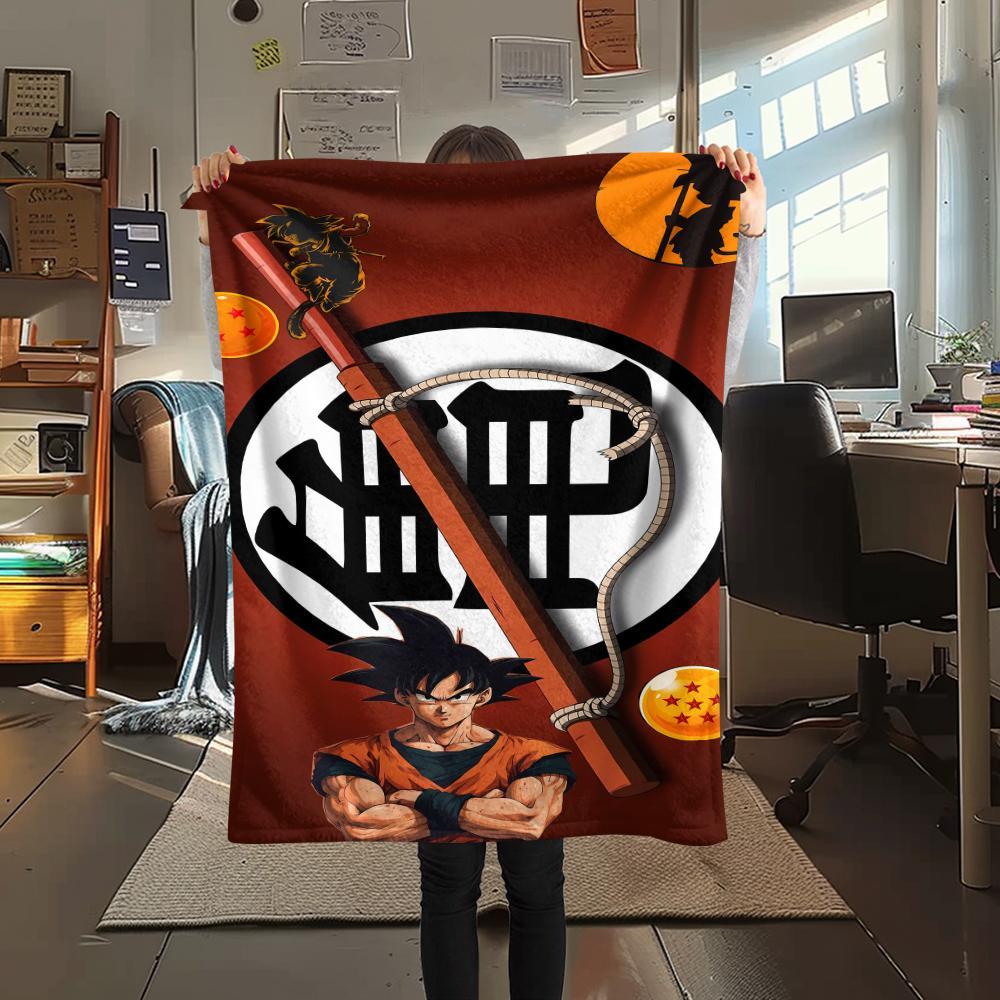 Coperta in Flanella con Stampa Personaggi Dragon Ball, Alta qualità Confortevole per Tutte le Stagioni, Arredamento per la Casa, Calore e Comfort, Perfetta per Regali di Natale