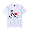 Heart Graphic T Shirts for Couples Fashion Letter Print Tees New Korean Harajuku Sleeve Casual Clothing Street Aesthetic Clothes