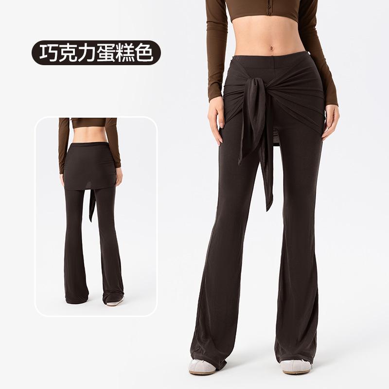 Micro-pull yoga trousers women's removable fart curtain sports casual pants running training breathable fitness flared pants