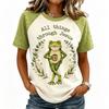 Women's Short Sleeve T-Shirt with Letter Print Raglan Sleeve Neck Casual Summer Top