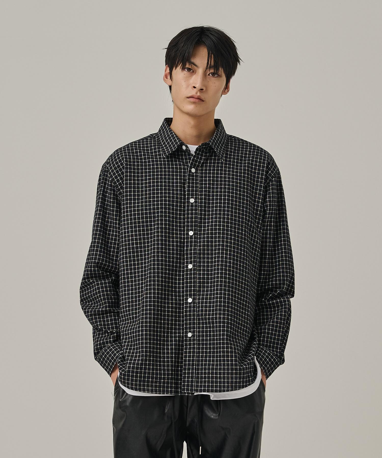 Analog Mood Plaid Check Shirt (Black) Free