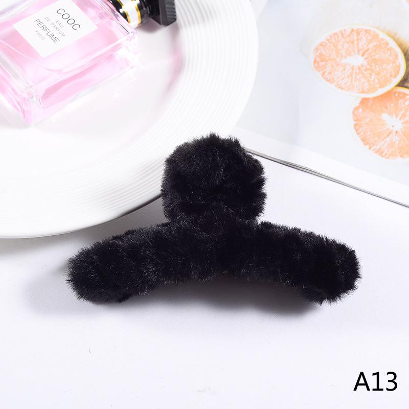 Frauen Haar Klaue Plüsch Clip Nette Koreanische Herbst Winter Solide Elegante Acryl Pelz