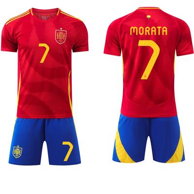 2024 Euro Spain Home Jersey #7 Morata #19 Yamal #17 Nico #18 Olmo Football Jerseys