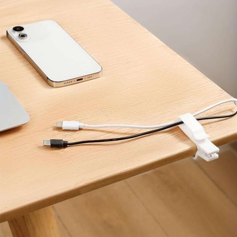 3Pcs Cable Management Clip Desk Edge Wire Holder No Drill Data Line Fixed Clamp For Desktop Home Car Cable Organizer