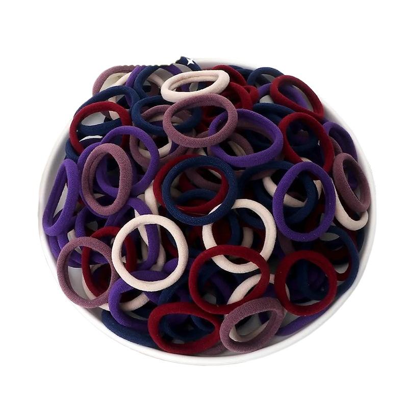 4cm Solid Color Elastic Hair Ties, Girls High Ponytail Towel Circle Hair Accessories