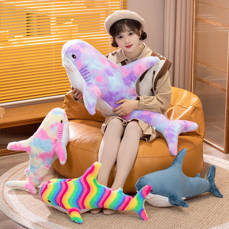 Non-Toxic Plush Whale Soft Toy Stuffed Colorful Shark Plushie Aquatic Animals Doll Huggable Ocean Plush Toy