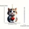 Acrylic Heart Cat Car Decoration Keychain Fun Style Vehicle Pendant Interior