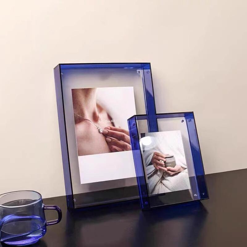 Colorful Acrylic Photo Frame Table Wall Hanging Ins Transparent Acrylic Picture Frame Poster Display Stand Home Ornaments Decor