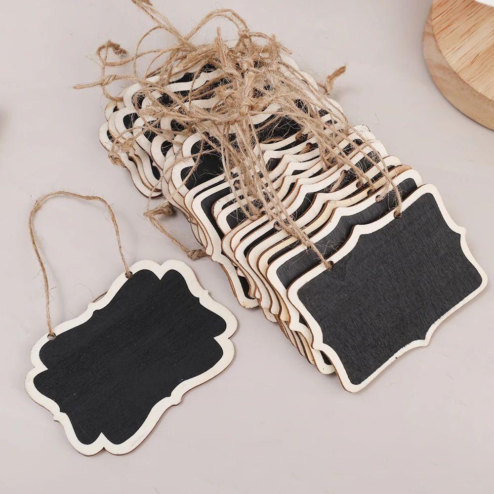 20Pcs Wooden Mini Double-Sided Blackboards Hanging Wedding Venue Card Chalkboard Memo Board  Home