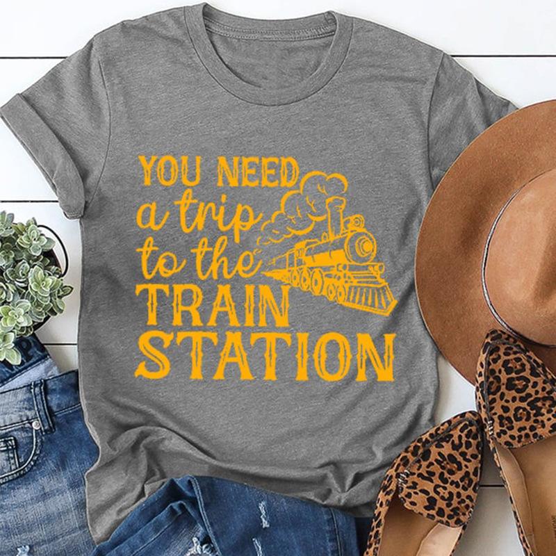 Women's Summer 3D Printed Round Neck Casual Top Short Sleeved T-shirt