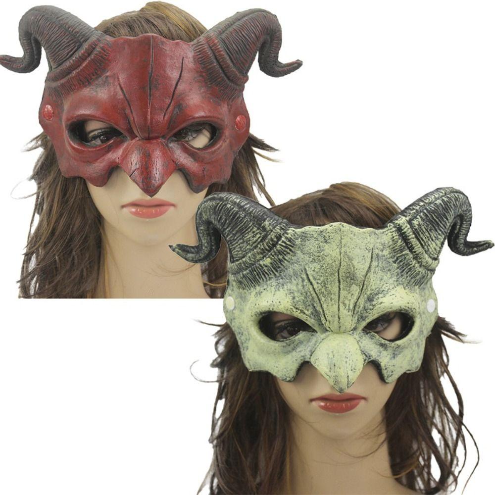 

PU Foam Halloween Mask Animal Cosplay Masquerade Gothic Goat Horn Mask Children