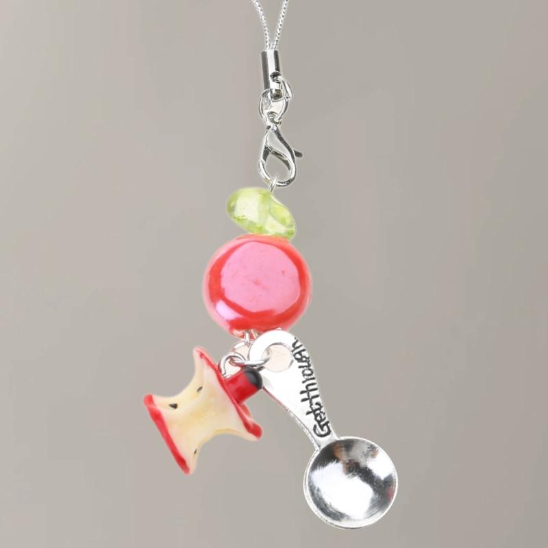 Trendy Core Bag Decoration Lovely Fruit Pendant Keychain Phone Chain Accessory