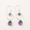 Natural Iolite Gemstone 925 Sterling Silver Jewelry Handmade Hook Earrings 2.0" EE-140-1