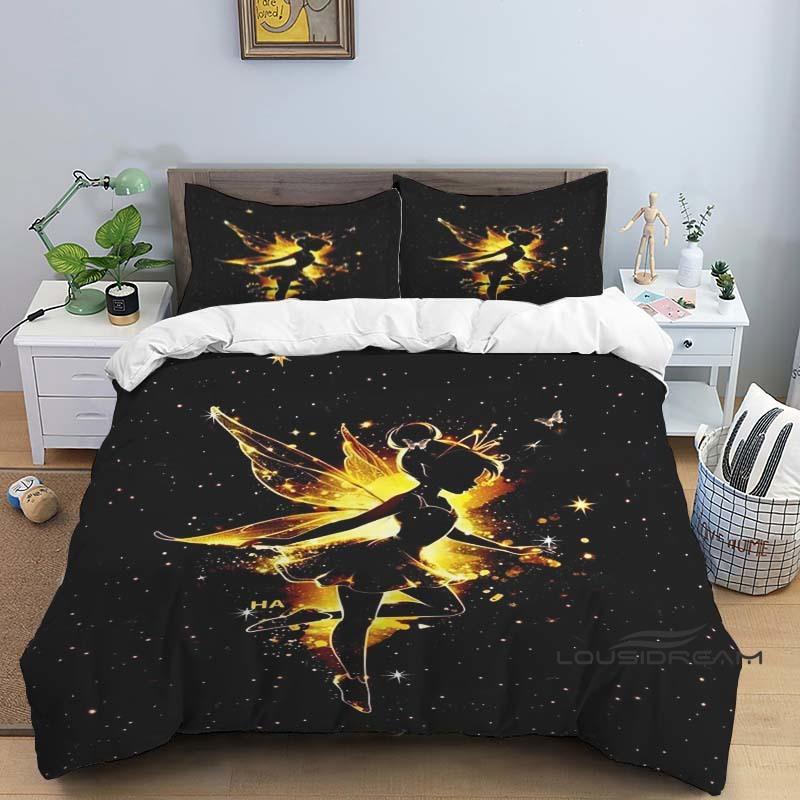 

Cute Tinker Bell Cartoon Bedding Set, Perfect for Decorating Boys and Girls Bedrooms, and A Great Holiday Gift. 135x200cm