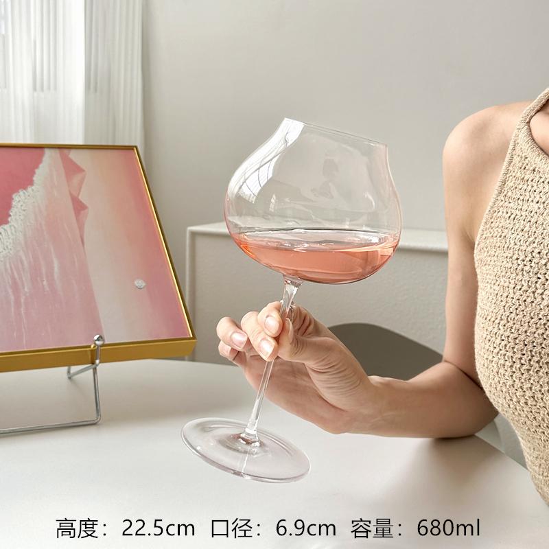 680ml Large Capacity Red Wine Cup Ultra-thin Sensory Crystal Glass Cup The Same Burgundy Glass Cup Thin Glass Goblet Glass
