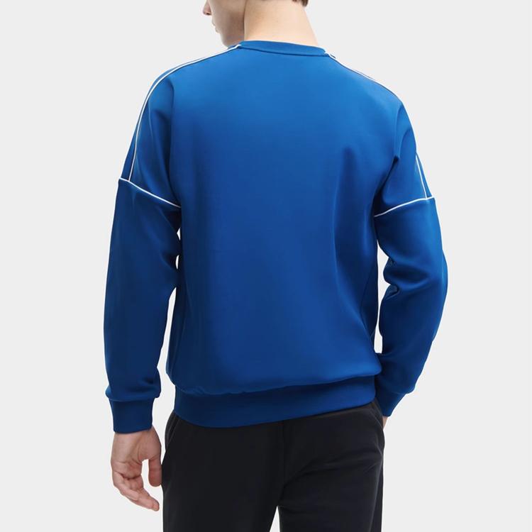 FILA Fitness Series Solid Color Logo Round Neck Pullover Sweatshirt Men sweatshirt Galaxy-Blue A51M331222F-NV