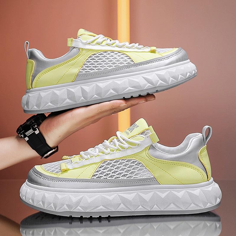 

Hollow large net sports and leisure shoes men s versatile trend mesh shoes young and young students large size board shoes men 39