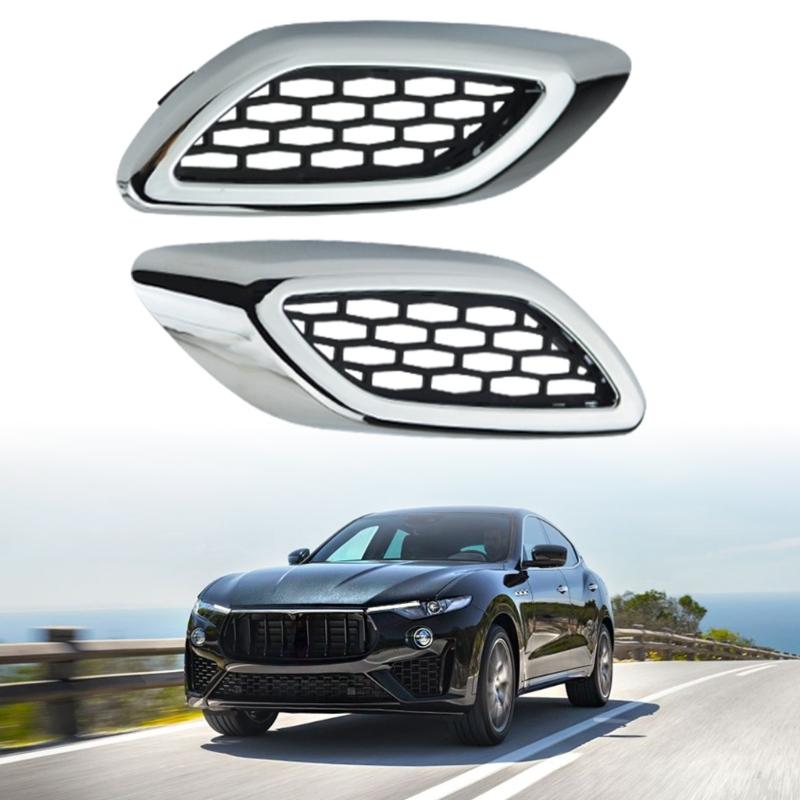Body Detail Grille Trim Replacement Part 670139652, Silver-Look Surround Black Center Insert for Exterior Care Use Tasks