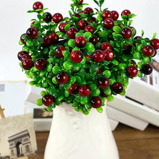 1Pc 6 Branches 18 Heads Artificial Simulation Fruits Flower Home Garden Decoration DIY Art