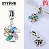 Genuine Charm Copper Childhood Rotating Windmill Pendant Fits Charm Plata Bracelet For Women Jewellery Crafting Gift