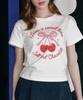 Solteuaenchokollis [Hast] Sweet Cherry Crop T-Shirt Ivory 4W2521007