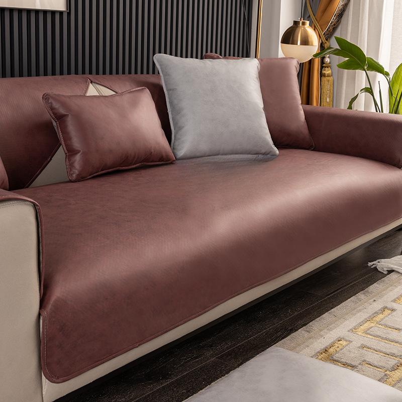 

Подушка для дивана из искусственной кожи, водонепроницаемая, всесезонная, универсальная, нескользящая, высококачественный чехол для дивана, скандинавская подушка, легкий роскошный чехол, полотенце 70*70