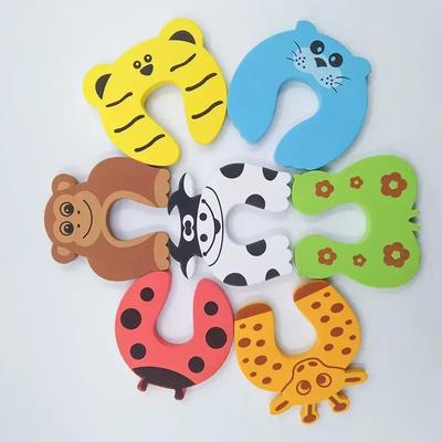 1/7pcs Baby Safety Door Stopper Anti-pinch Hand Cartoon Animal Door Block Thick Child Security Protection Lock Finger Protector