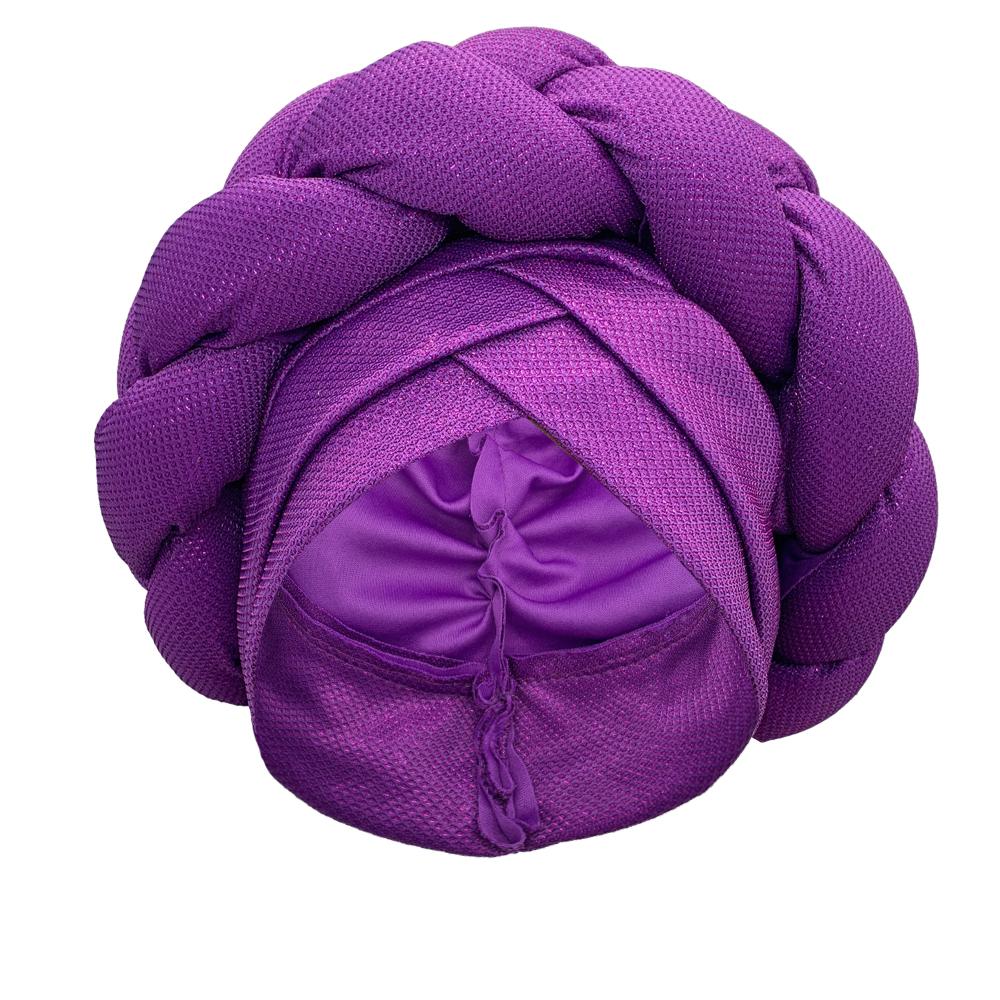Solid Color Braid Turban Caps for Women Muslim Hijab Braid Hat Islamic Headwear Female Head Wrap Bonnet African Turbans