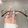 Vintage Cat Eye Glasses Women Anti Blue Light Optical Metal Diamond Luxury Designer Myopia Prescription Eyewear Frame