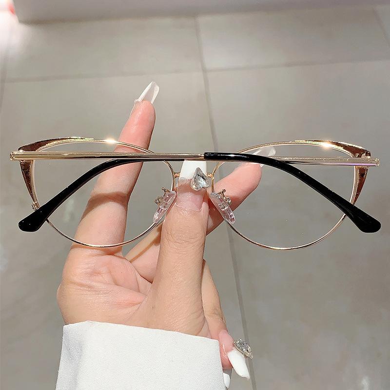 Vintage Cat Eye Glasses Women Anti Blue Light Optical Metal Diamond Luxury Designer Myopia Prescription Eyewear Frame