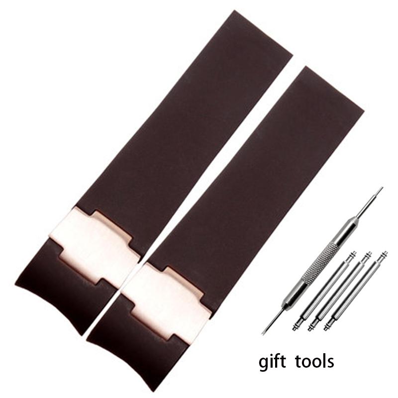 Rubber wristwatch strap silicone wristwatch strap with Ulysse Nardin blue black brown 25 * 12mm  men  tools watchband 22-20mm