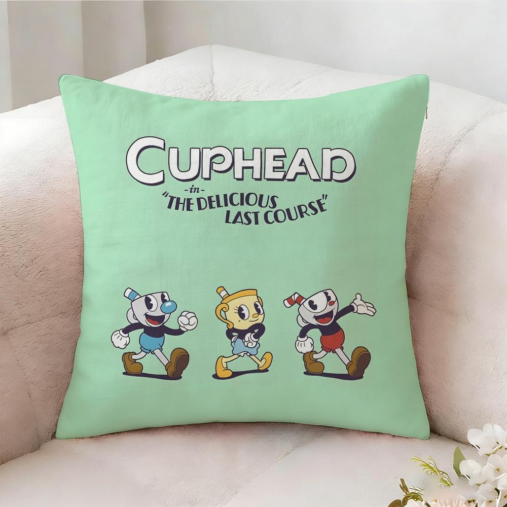 C-cuphead Anime Pillow Case Pillowcase, Double-sided Printed, Sofa Cushion, Bedroom Headboard Pillow