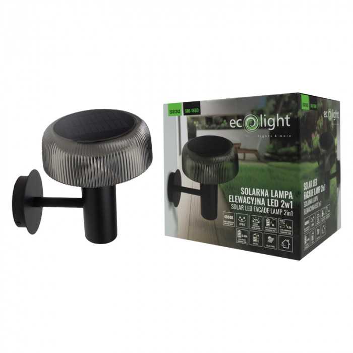 Solar + USB LED Facade Lamp 2W1 IP44 Soe-16Bd Black Shade