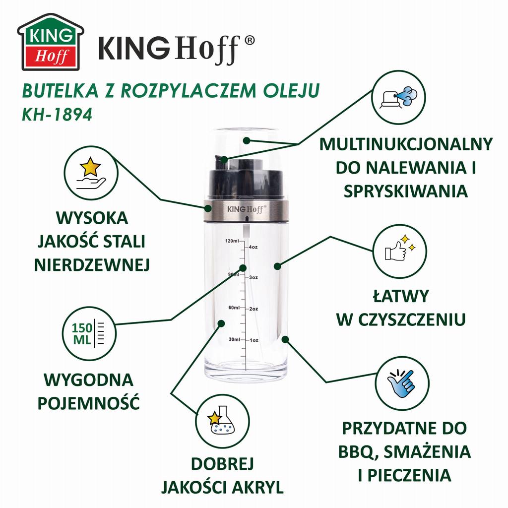 Atomizer Spryskiwacz Do Oleju Oliwy Octu 2w1 150ml KINGHOFF KH-1894