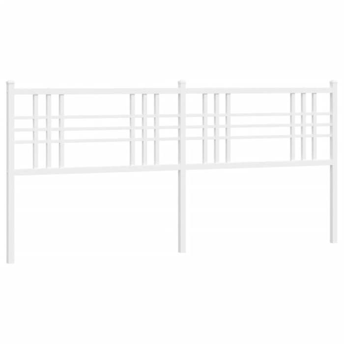 VidaXL White Metal Headboard 200 Cm, Headboard for Double Bed, White Headboard,, Metal Headboard 376411