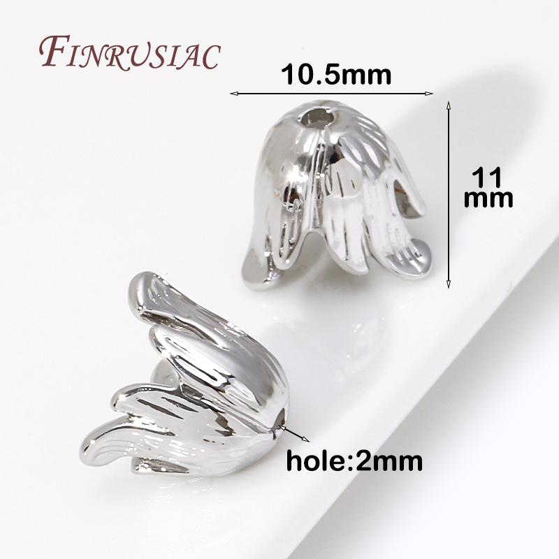 Large Beads Caps Tassel Caps 18K Gold Plated Brass Flower Caps DIY Jewelry Making Earrings Accessories For Women