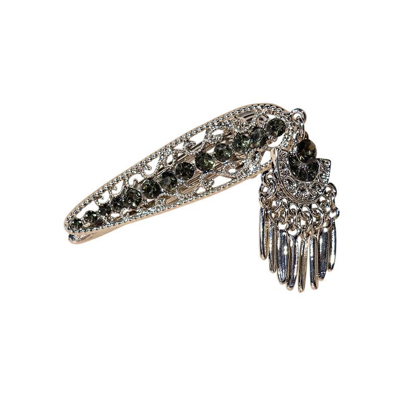 Retro Tassel Pearl Hairpin - Chinese Ethnic Updo Duckbill Clip for Women